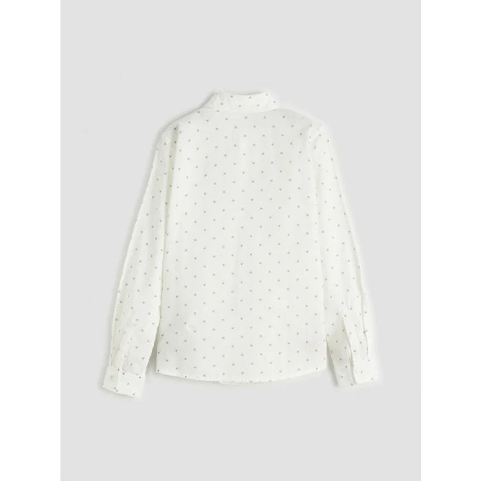 LCW Kids Gri Uzun Kollu Desenli Erkek Çocuk Gömlek