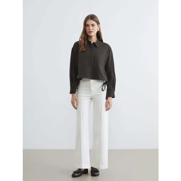 LCW EVERYDAY Yeşil Bağcıklı Oversize Kadın Gömlek