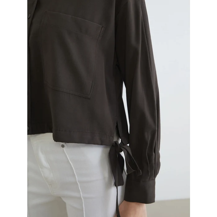 LCW EVERYDAY Yeşil Bağcıklı Oversize Kadın Gömlek