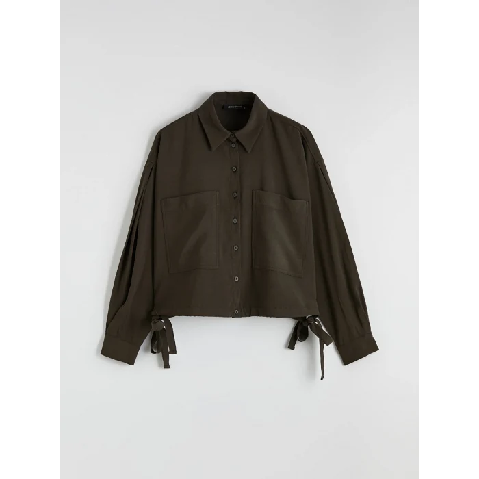 LCW EVERYDAY Yeşil Bağcıklı Oversize Kadın Gömlek