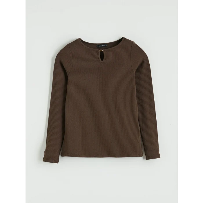 LCW EVERYDAY Kahverengi Bisiklet Yaka Kadın Body