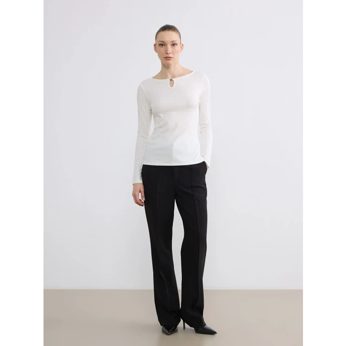 LCW EVERYDAY Ekru Bisiklet Yaka Kadın Body