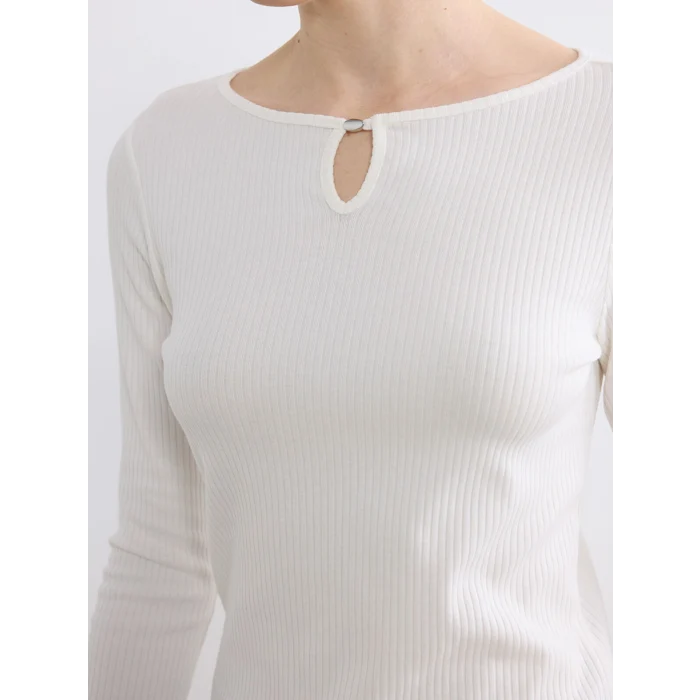 LCW EVERYDAY Ekru Bisiklet Yaka Kadın Body