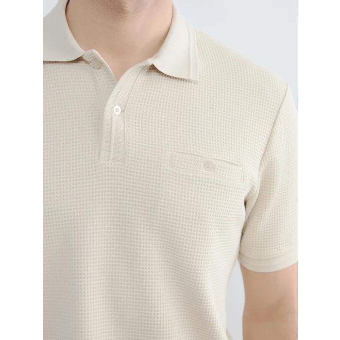 LCWAIKIKI Classic Bej Polo Yaka Erkek Tişört