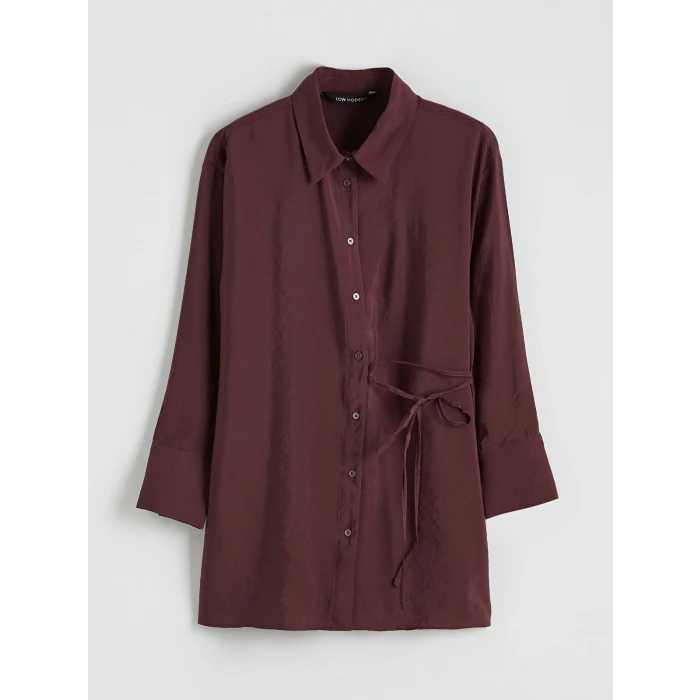 LCW Modest Bordo Bağlama Detaylı Kadın Gömlek Tunik