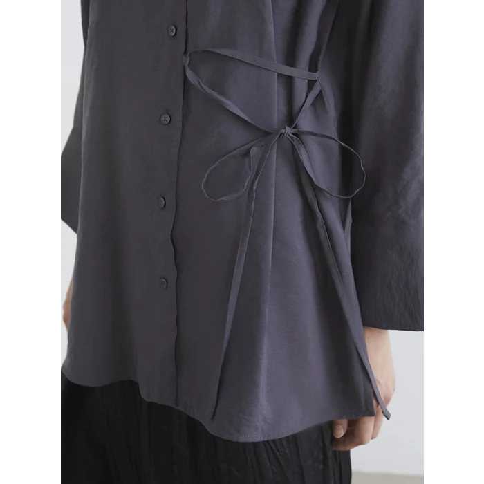 LCW Modest Gri Bağlama Detaylı Kadın Gömlek Tunik