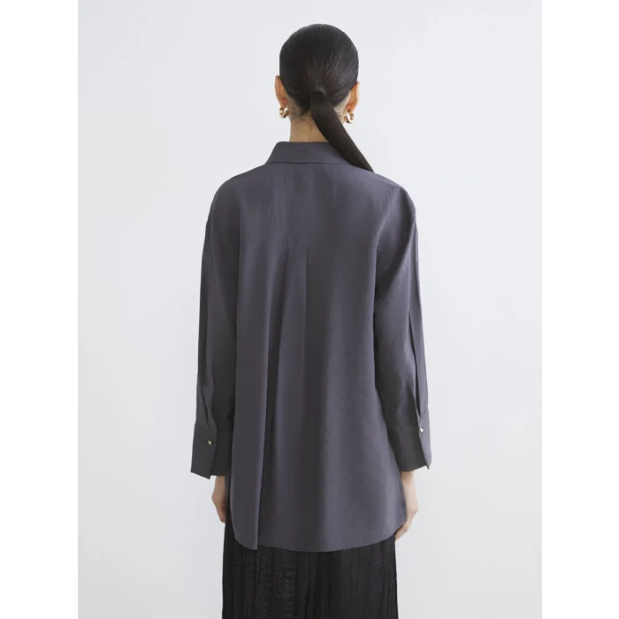 LCW Modest Gri Bağlama Detaylı Kadın Gömlek Tunik