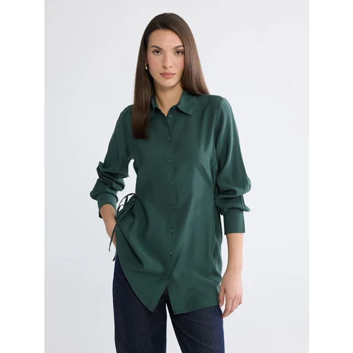 LCW EVERYDAY Yeşil Bağlama Detaylı Kadın Gömlek Tunik