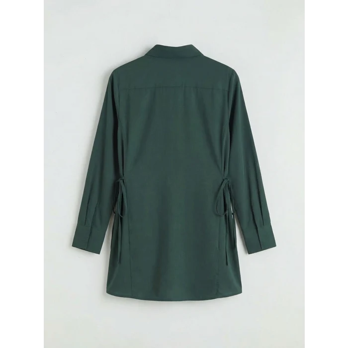LCW EVERYDAY Yeşil Bağlama Detaylı Kadın Gömlek Tunik