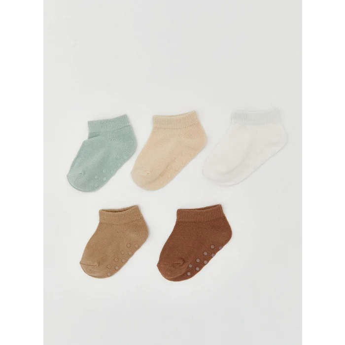 LCW baby Yeşil Erkek Bebek Patik Çorap 5li