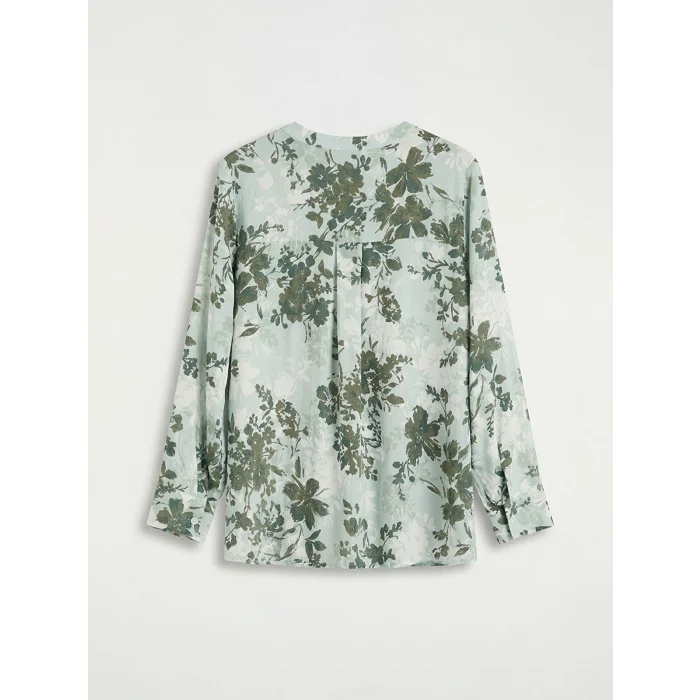 LCW Grace Yeşil Kaçık Yaka Çiçekli Bluz