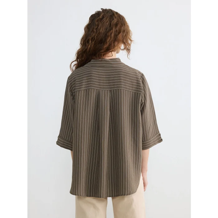 LCW EVERYDAY Haki Çizgili Kadın Gömlek