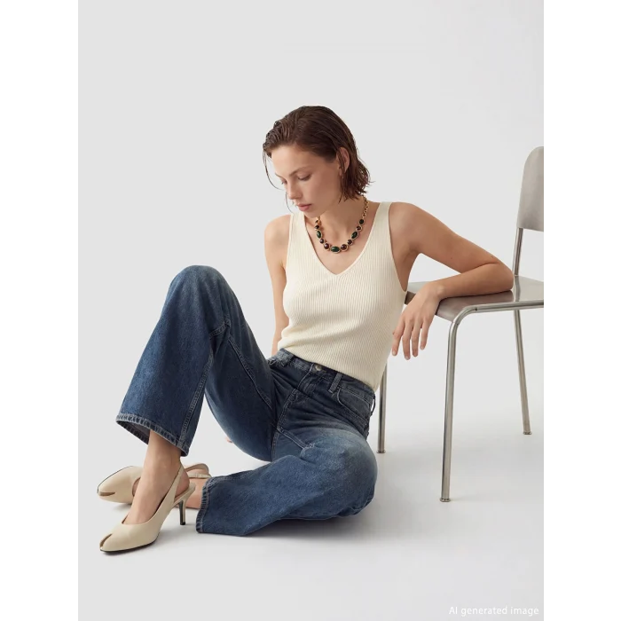 LCW Jeans İndigo Wideleg Kadın Jean Pantolon