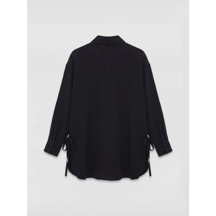 LCW Modest Siyah Bağlama Detaylı Kadın Gömlek Tunik