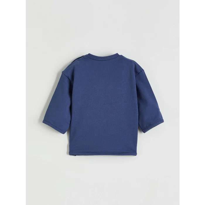 LCW baby Lacivert Baskılı Erkek Bebek Sweatshirt Ve Pantolon Takım