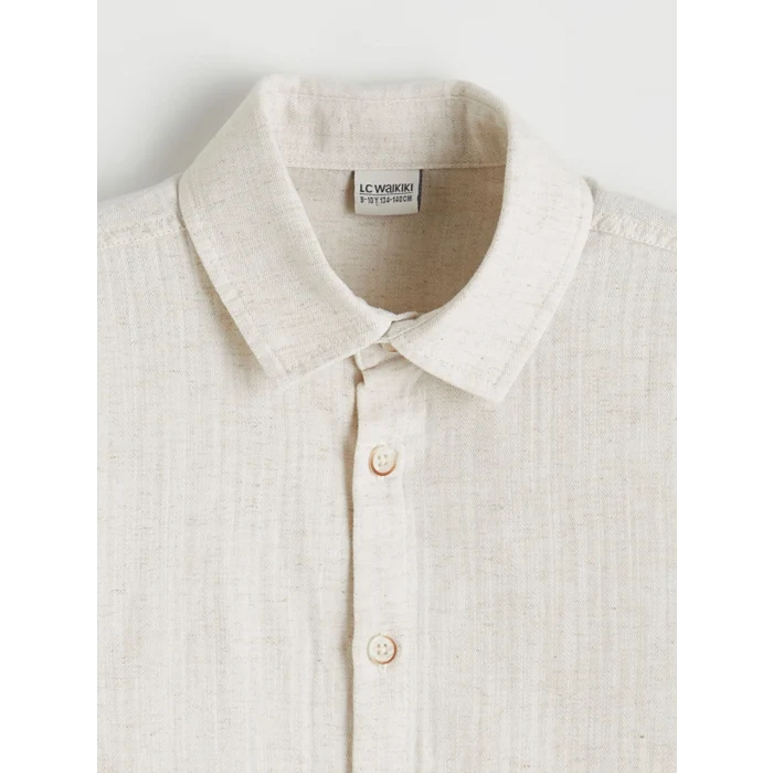 LCW Kids Ekru Erkek Çocuk Keten Karışımlı Gömlek