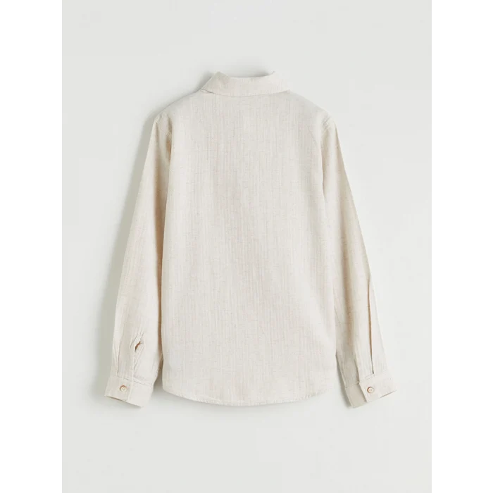 LCW Kids Ekru Erkek Çocuk Keten Karışımlı Gömlek