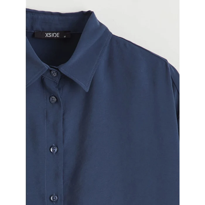 XSIDE İndigo Oversize Modal Karışımlı Kadın Gömlek