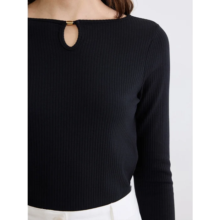 LCW EVERYDAY Siyah Bisiklet Yaka Kadın Body