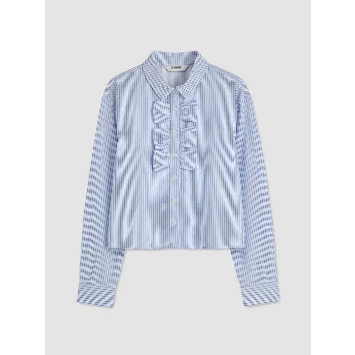 LCW Kids Mavi Fiyonk Detaylı Kız Çocuk Poplin Gömlek