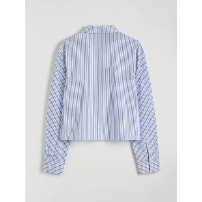 LCW Kids Mavi Fiyonk Detaylı Kız Çocuk Poplin Gömlek