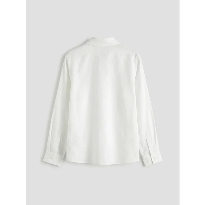 LCW Kids Beyaz Uzun Kollu Erkek Çocuk Poplin Gömlek