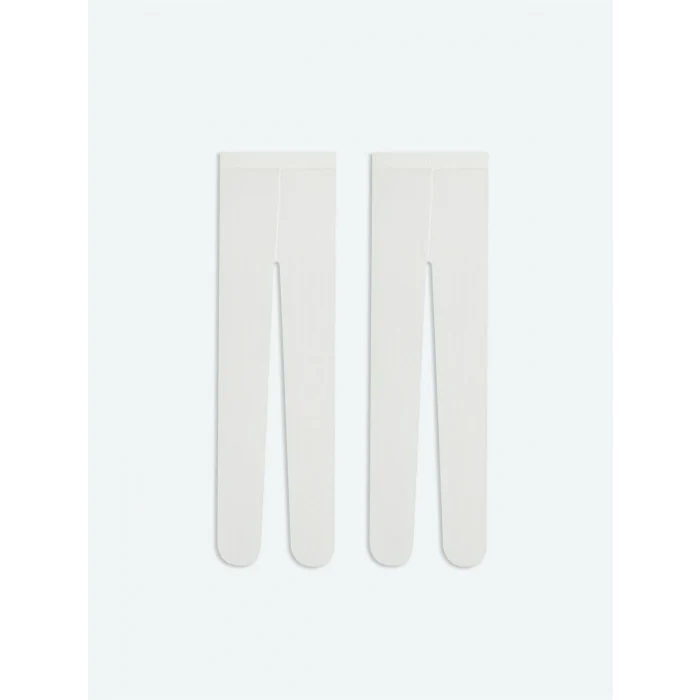 LCW baby Ekru Beli Lastikli Kız Bebek Külotlu Çorap 2li