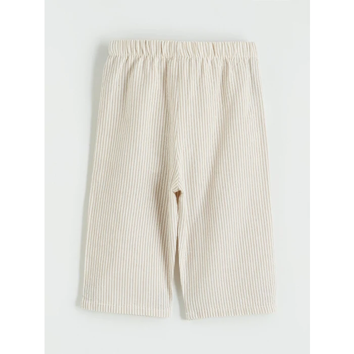 LCW baby Ekru Bisiklet Yaka Kız Bebek Bluz ve Pantolon