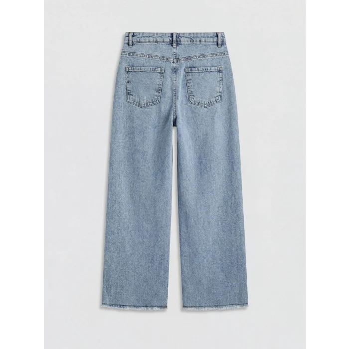 LCW Kids Mavi Wideleg Kız Çocuk Jean Pantolon