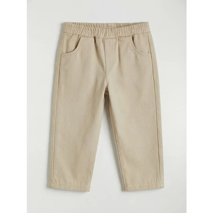 LCW baby Bej Uzun Kollu Erkek Bebek Gömlek Ve Pantolon