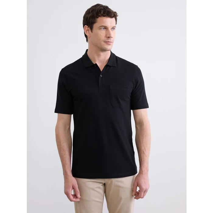 LCWAIKIKI Classic Siyah Polo Yaka Pike Erkek Tişört