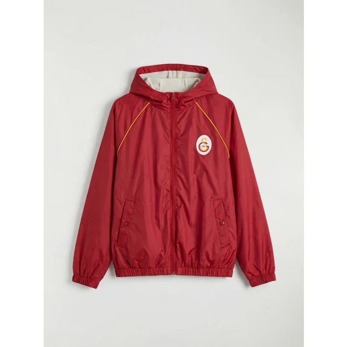 LCW Kids Kırmızı Kapüşonlu Galatasaray Lisanslı Erkek Çocuk Yağmurluk