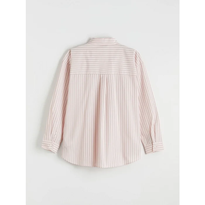 XSIDE Pembe Çizgili Oxford Kadın Gömlek