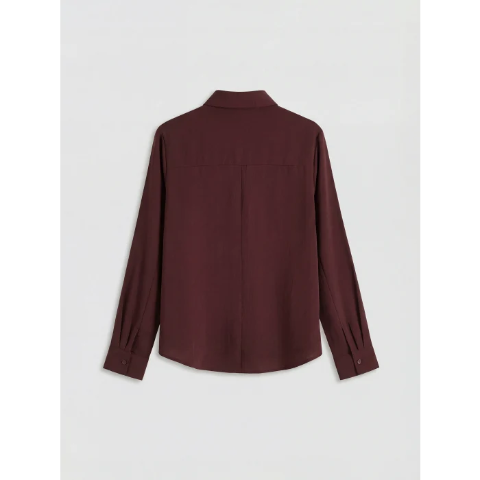 LCW Grace Mürdüm Bağlama Detaylı Büzgülü Kadın Gömlek