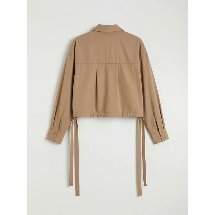 LCW EVERYDAY Bej Bağcıklı Oversize Kadın Gömlek