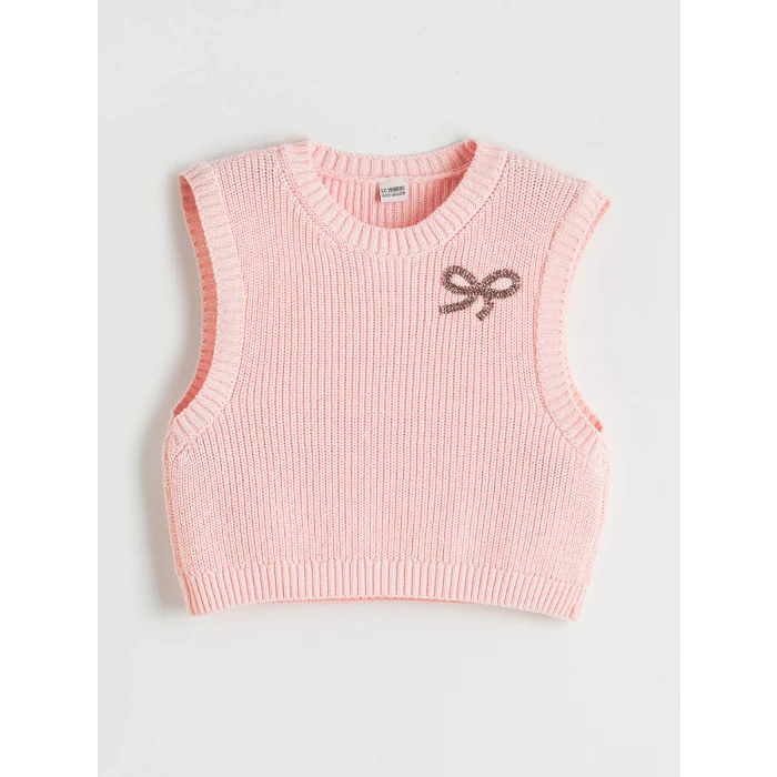 LCW Kids Beyaz Kız Çocuk Triko Süveter ve Gömlek