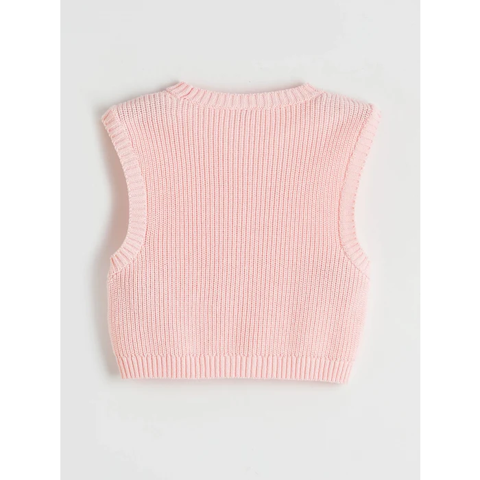 LCW Kids Beyaz Kız Çocuk Triko Süveter ve Gömlek