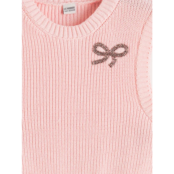 LCW Kids Beyaz Kız Çocuk Triko Süveter ve Gömlek