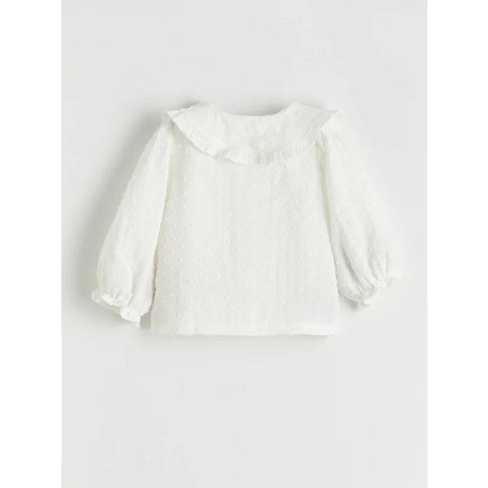 LCW baby Ekru Bebe Yaka Kız Bebek Gömlek ve Tayt