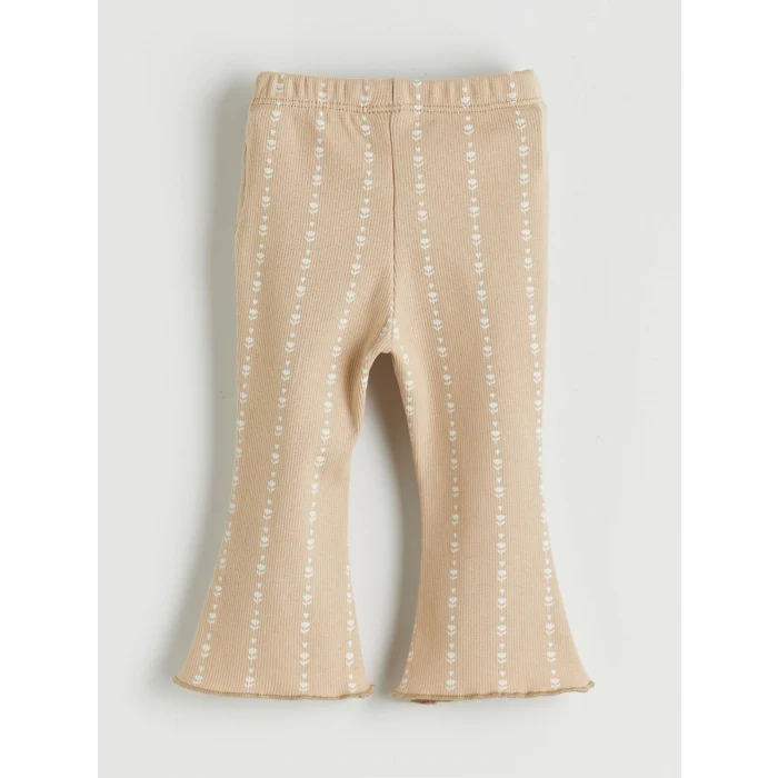 LCW baby Ekru Bebe Yaka Kız Bebek Gömlek ve Tayt