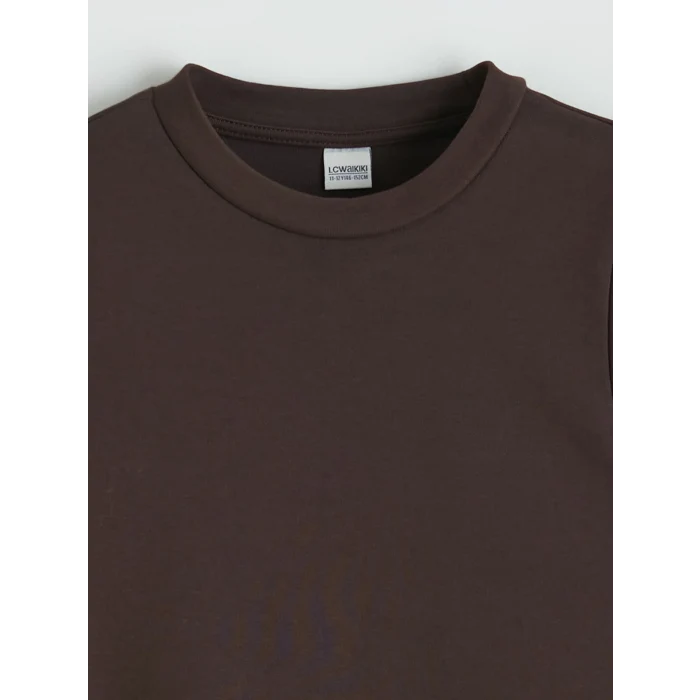 LCW Kids Mavi Bisiklet Yaka Çizgili Kız Çocuk Elbise ve Atlet