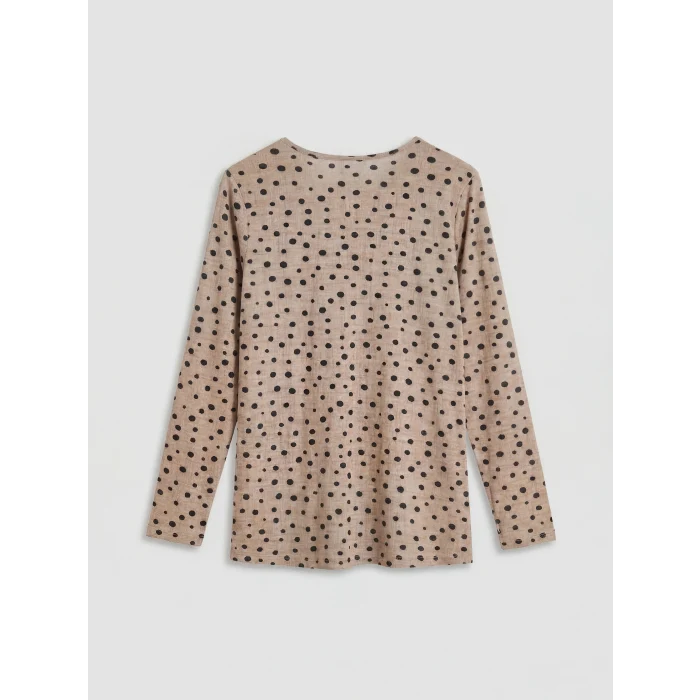 LCW Grace Bej Bisiklet Yaka Puantiyeli Bluz