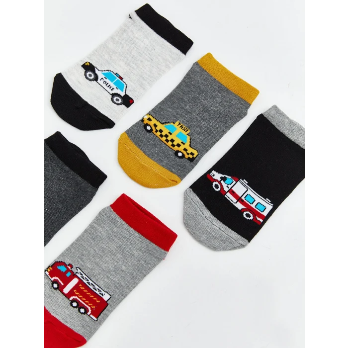 LCW Kids Karışık Baskılı Erkek Çocuk Patik Çorap 5li