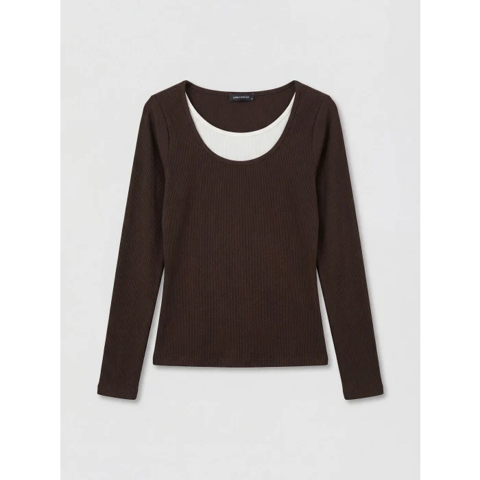 LCWAIKIKI Classic Kahverengi U Yaka Fitilli Kadın Body