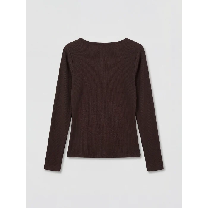 LCWAIKIKI Classic Kahverengi U Yaka Fitilli Kadın Body