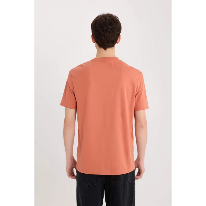 Defacto D5563AXOG350 Turuncu %100 Pamuk Regular Fit Bisiklet Yaka Baskılı Kısa Kollu Tişört