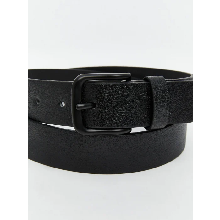 LCW ACCESSORIES Siyah Deri Görünümlü Erkek Kemer