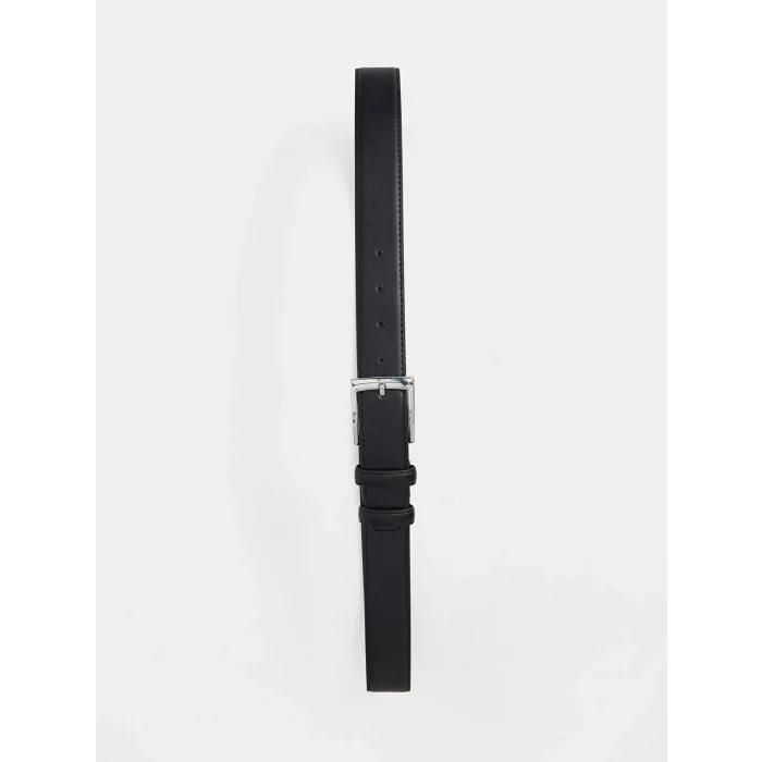 LCW ACCESSORIES Siyah Deri Görünümlü Erkek Kemer