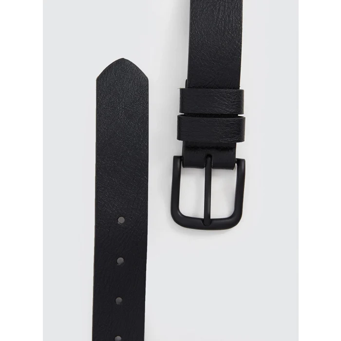 LCW ACCESSORIES Siyah Deri Görünümlü Erkek Kemer