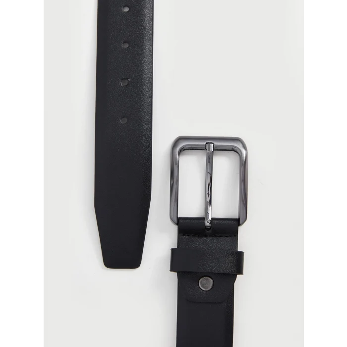 LCW ACCESSORIES Siyah Deri Görünümlü Erkek Kemer